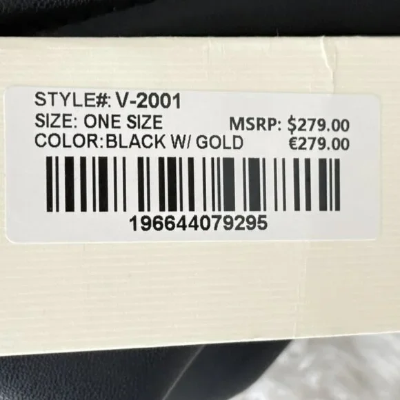 Valentino Orlandi Quilted Vegan Leather Shoulder Bag Gold Chain Black NWT $279 - Picture 6 of 16